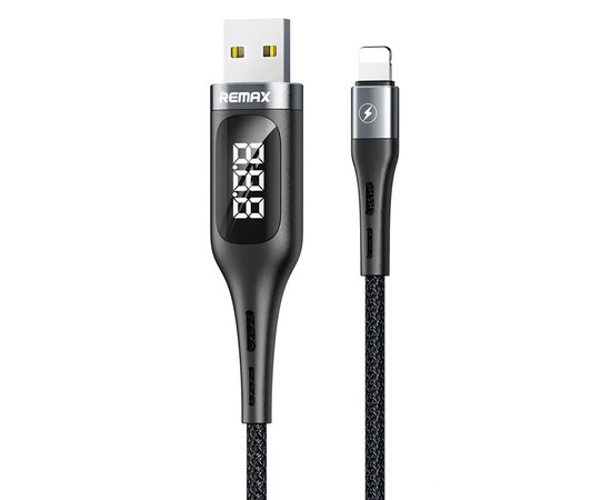 Кабель Remax Lightning Leader Smart Display Data Cable RC-096i 1.2m, 2.1A Black (000005899)