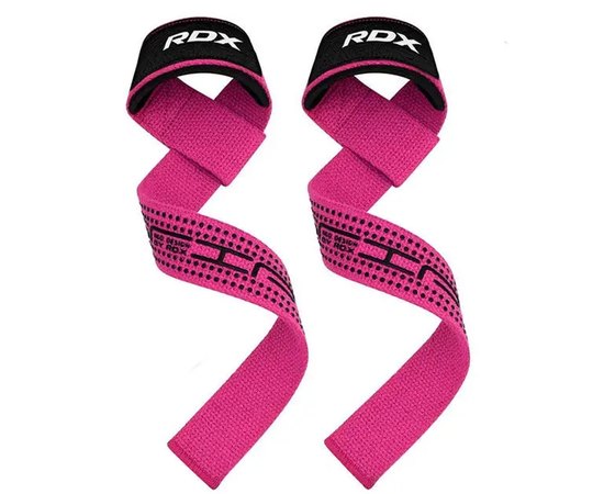 Лямки для тяги RDX S4 Gym Cotton Gel Straps Pink Plus (WAC-S4P+), Цвет : Pink