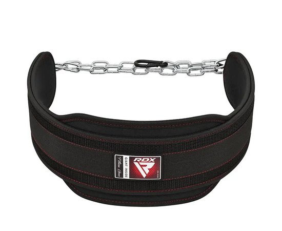 Пояс для обтяжень з ланцюгом RDX T7 Pro Dipping Belt 2 Layer неопрен Black (WDB-T7B), Колір: Black