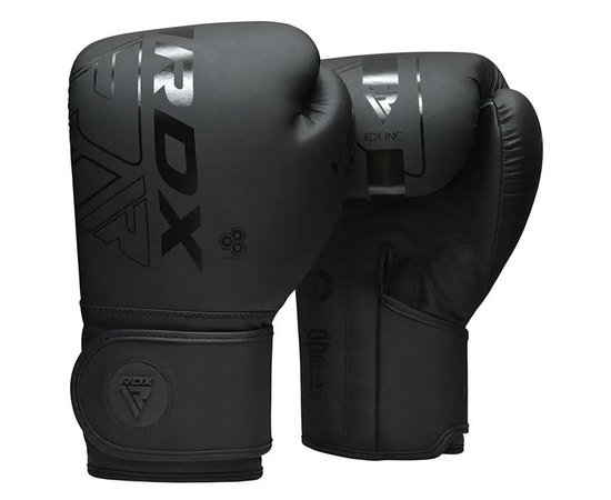 Боксерські рукавички RDX F6 Kara Matte Black 8 ун. (BGR-F6MB-8OZ), Колір: Чорний, Вага: 8 унцій