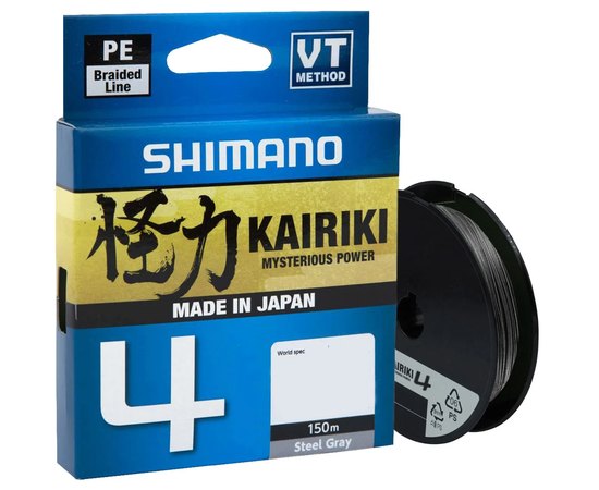 Шнур Shimano Kairiki 4 PE Steel Gray 150m 0.13mm 7.4kg (LDM54TE1013015S)