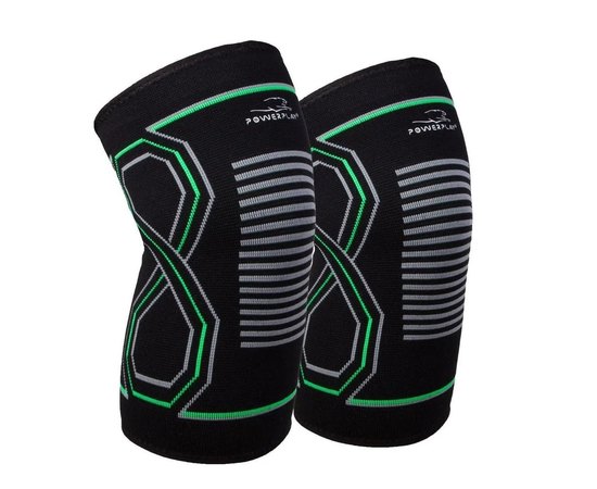 Наколінники спортивні PowerPlay 4099 Knee Support Чорний/Зелений L/XL (пара) (PP_4099_L/XL_Bl/Green), Розмір: L/XL, Колір: Чорний/Зелений