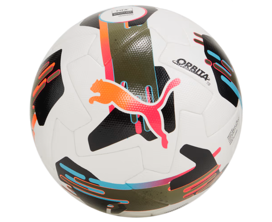 М'яч футбольний Puma Orbita 1 TB FIFA Quality Pro білий/чорний/коричневий size 5 (084322-01)