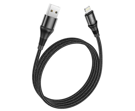 Кабель Hoco Lightning Excellent charging data cable X50 1m, 2.4A Black (000006528)