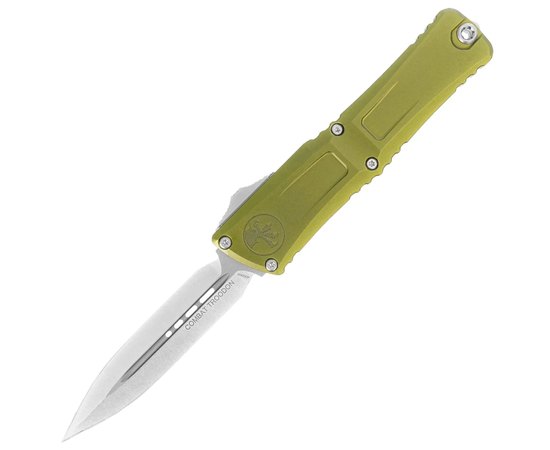 Нож армейский (военный) Microtech Combat Troodon Gen III Double Edge Stonewash OD Green (1142-10OD), Цвет : Green, Покрытие клинка: SW (Stonewash)