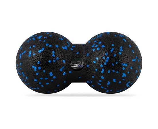 Массажный мяч двойной PowerPlay PP-4352 Epp foam peanut ball 8х16 см черно-синий (PP_4352_Blue_8*16)