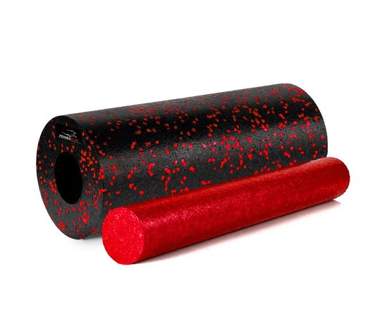 Массажный роллер PowerPlay PP-4348 2 в 1 EPP Foam Roller 33x14 см черно-красный (PP_4348_Red_(33*14))