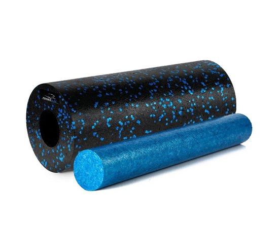 Массажный роллер PowerPlay PP-4348 2 в 1 EPP Foam Roller 33x14 см черно-синий (PP_4348_Blue_(33*14))