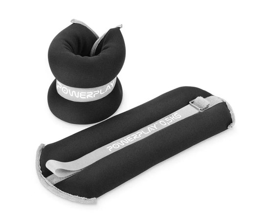 Утяжелители-манжеты для ног и рук PowerPlay PP-4349 Ankle/Wrist Weights 2 шт 0.5 кг Черные (PP_4349_Black_0.5)