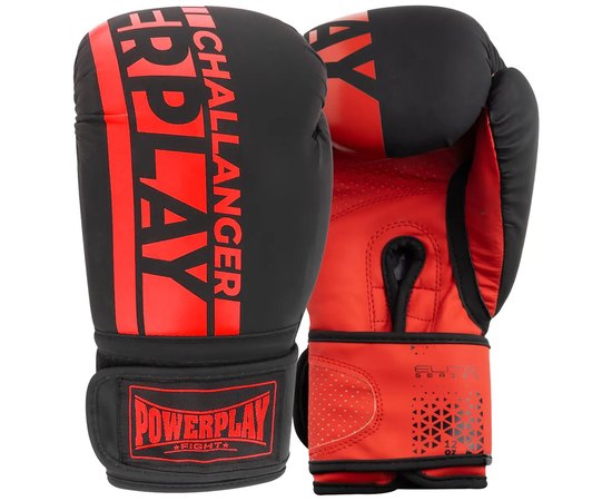 Боксерские перчатки PowerPlay 3086 Matt Challenger Черно-красные 10 ун (PP_3086_10oz_Bl/Red), Цвет: Чёрный/Красный, Вес: 10 унций