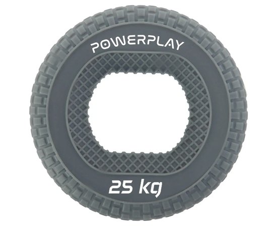 Еспандер кистьовий силіконовий PowerPlay PP-4333 Hand Grip Large 25 кг Сірий (PP_4333_Grey_25kg), Навантаження: 25 кг