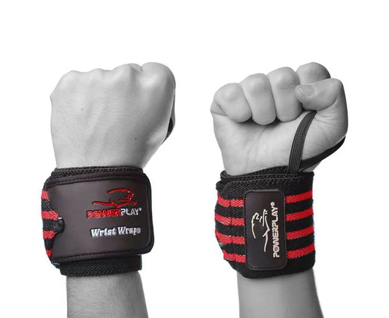 Бинты для запястья PowerPlay 3081 Gym WristT Wraps черно-красные (PP_3081_Red)