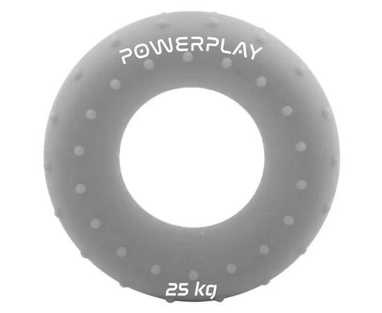 Еспандер кистьовий силіконовий PowerPlay PP-4338 Hand Grip Large 25 кг Сірий (PP_4338_Grey_25kg), Навантаження: 25 кг