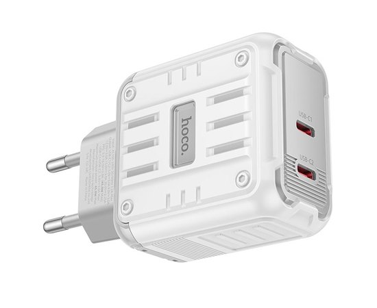 Зарядное устройство Hoco Rock charger C137A 2Type-C, 45W/3A, PD/QC White (000010912)