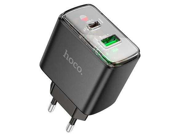 Зарядное устройство Hoco Smart charger CS42A 1Type-C/1USB, 30W/3A, PD/QC Black (000010804), Цвет: Black