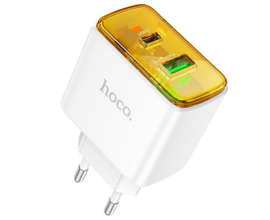 Зарядний пристрій Hoco Smart Charger CS42A 1Type-C/1USB, 30W/3A, PD/QC White (000010805), Колір: White