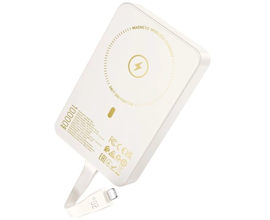 Повербанк HOCO Q24 Elegant 22.5W+PD20W 10000 mAh Milky white (6942007623445)