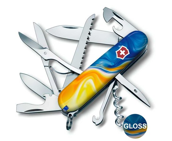 Многофункциональный нож Victorinox Huntsman Ukraine Желто-синие краски 1.3713.7.T3250pw