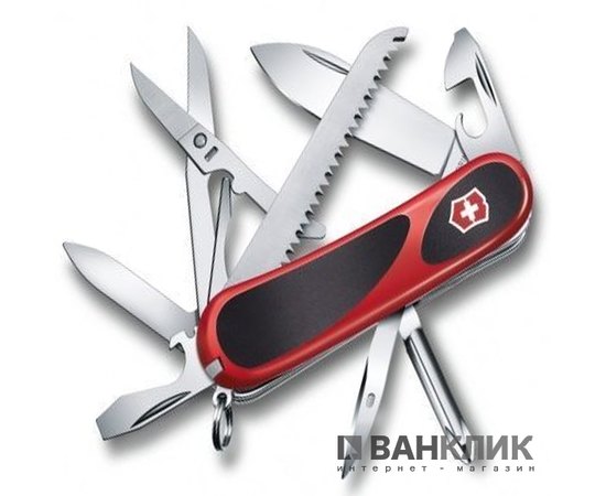 Нож Victorinox Delemont, EvoGrip 18, 85 мм, красный/черный, (блистер) 2.4913.CB1