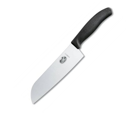 Hож кухонный Victorinox SwissClassic Santoku 17 см, черный блистер 6.8503.17B