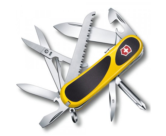 Нож Victorinox Delemont, EvoGrip S18, 85 мм, желтый/черный 2.4913.SC8