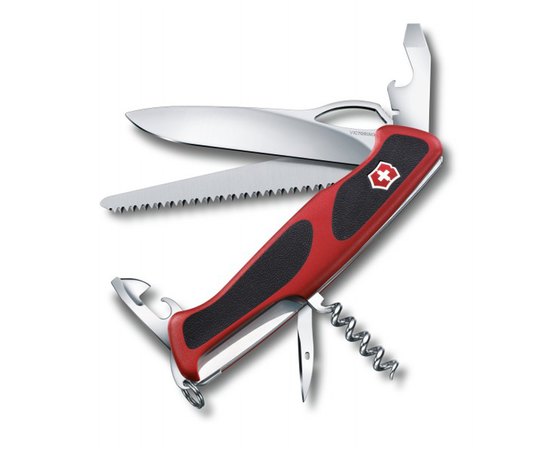 Нож Victorinox Delemont, RangerGrip 79, 130 мм, красный/черный 0.9563.MC