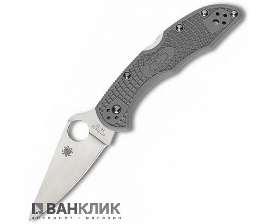 Нож Spyderco Delica 4 Flat Ground серый (C11FPGY)