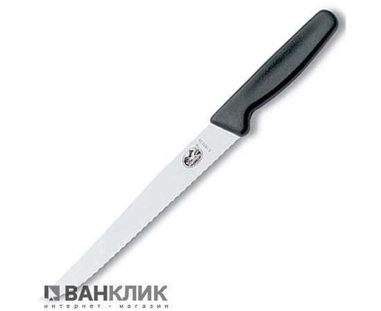 Нож кухонный Victorinox с волнистым лезвием, черный 5.1833.20