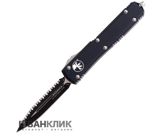 Нож Microtech Ultratech Double Edge Black Blade, серрейтор 122-3