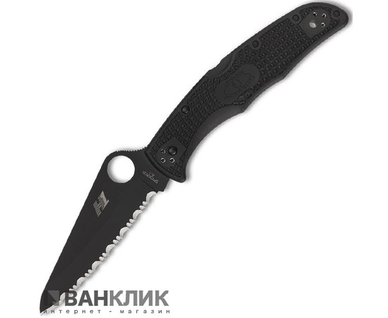 Нож Spyderco Pacific Salt 2 Black Blade , серрейтор (C91SBBK2)