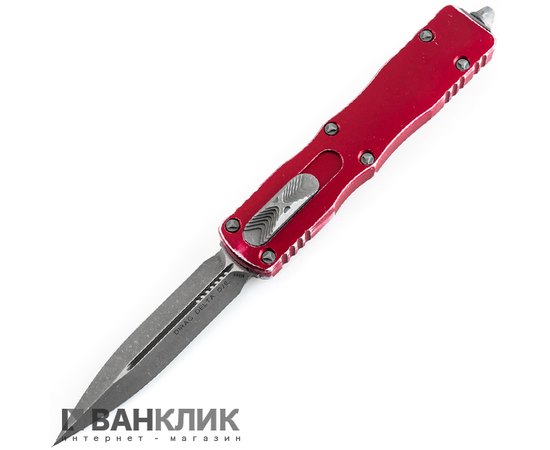 Нож Microtech Dirac Delta Double Edge Stonewash distressed red 227-10DRD