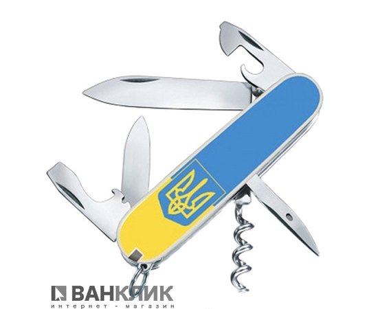 Нож Victorinox Ukraine 1.3603.7R3, Цвет : Синий/Жёлтый, Марка стали: Нержавеющая сталь, Материал рукояти: Пластик