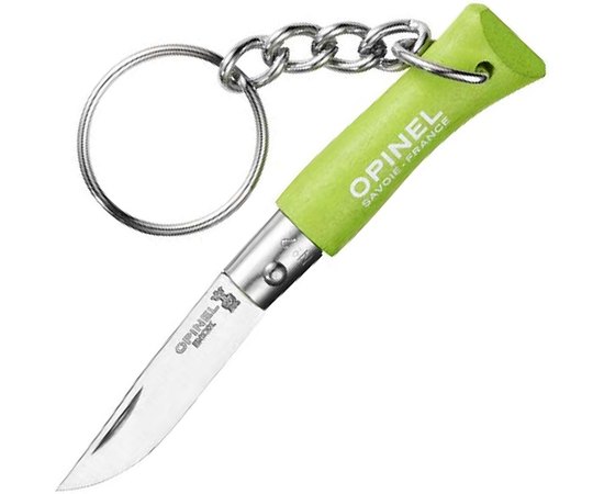 Нож Opinel Keychain №2 Inox салатовый (002271), Цвет : Салатовый, Материал рукояти: Граб