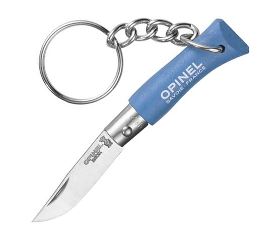 Ніж Opinel Keychain №2 Inox блакитний (002270), Колір: Блакитний, Матеріал рукояті: Граб