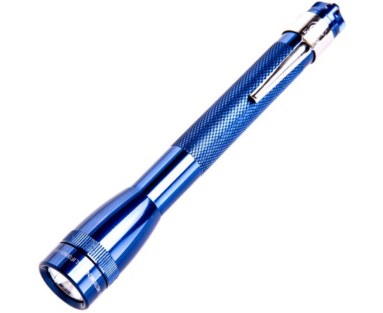 Фонарь Mini Maglite AAA (голубой), карманный клип и 2 батареи (M3А112R)