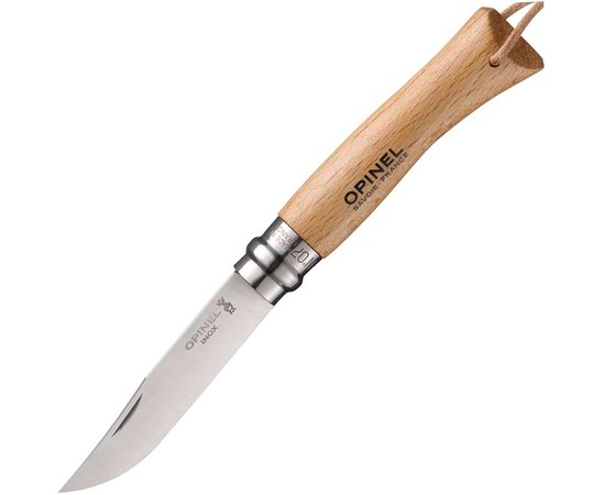 Нож Opinel №7 Inox Trekking (001372), Цвет : Natural , Марка стали: Sandvik 12C27, Материал рукояти: Бук