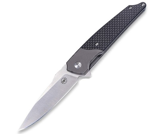 Нож Amare Knives "Pocket Peak Folder" серый 201803, Цвет : Чёрный/Серый, Марка стали: Sandvik 14C28N, Материал рукояти: Стеклотекстолит (G10)