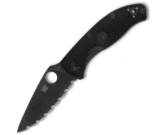 Нож Spyderco Tenacious Black Blade FRN , серрейтор (C122SBBK)