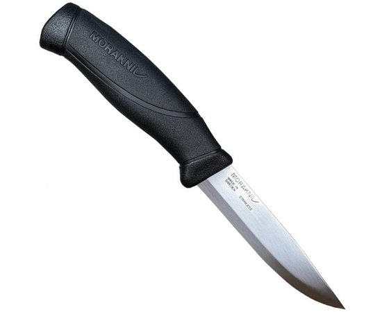 Ніж Morakniv Companion, блістер, anthracite 13215, Колір: Anthracite, Марка сталі: Sandvik 12C27, Матеріал рукояті: Прогумований пластик