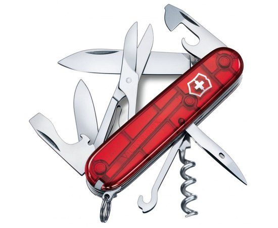 Ніж Victorinox Climber 1.3703.TB1, Колір: Червоний прозорий