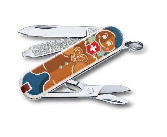 Ніж Victorinox Classic Le 0.6223.L1909, Колір: Gingerbread Love, Марка сталі: Нержавіюча сталь, Матеріал рукояті: Пластик