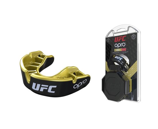 Капа для боксу OPRO Gold UFC Hologram Black Metal/Gold (art.002260001), Колір: Чорний/Золотий