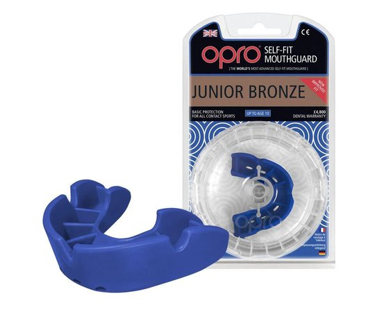 Капа для боксу OPRO Junior Bronze Blue (art.002185002), Колір: Синій