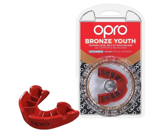 Капа для боксу OPRO Junior Bronze Red (art.02221003), Колір: Червоний