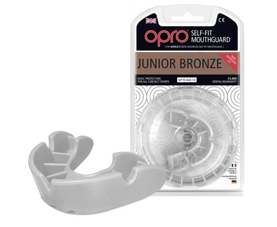 Капа для боксу OPRO Junior Bronze White (art.002185006), Колір: Білий