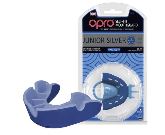 Капа для бокса OPRO Junior Silver Blue/Light Blue (art.002190002), Цвет: Синий