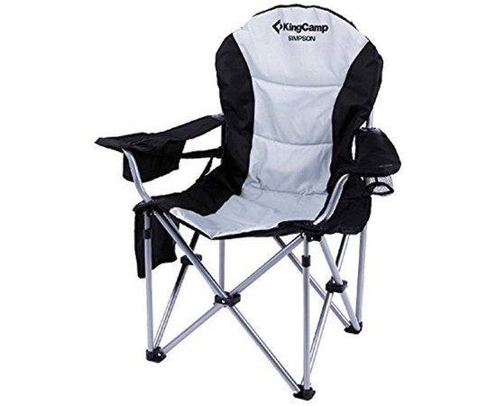 Розкладне крісло KingCamp Deluxe Hard Arms Chair BLACK / MID GREY KC3888