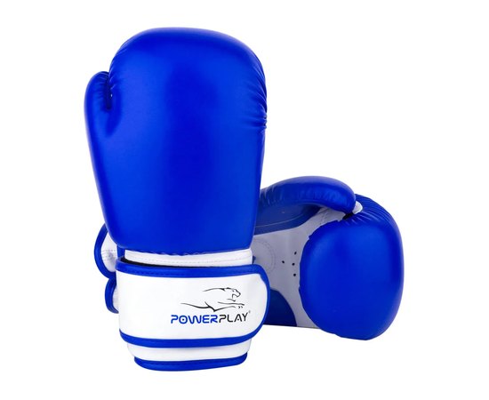 Боксерские перчатки PowerPlay 3004 JR Сине-белые 8 ун (PP_3004JR_8oz_Blue/White), Вес: 8 унций