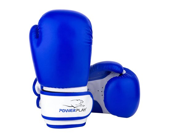 Боксерские перчатки PowerPlay 3004 JR Сине-белые 6 ун (PP_3004JR_6oz_Blue/White), Вес: 6 унций