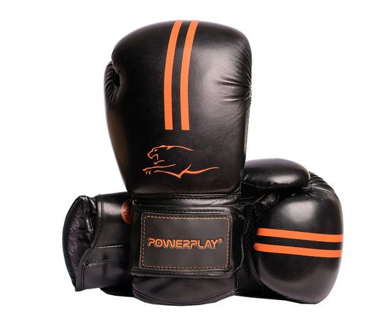 Боксерские перчатки PowerPlay 3016 Черно-оранжевые 16 ун (PP_3016_16oz_Black/Orange), Вес: 16 унций